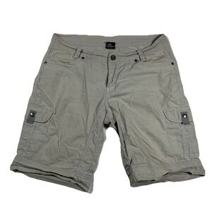 Kuhl Cargo Shorts Women's Size 8 Khaki Outdoor Hiking Utility Pocket Mid Rise